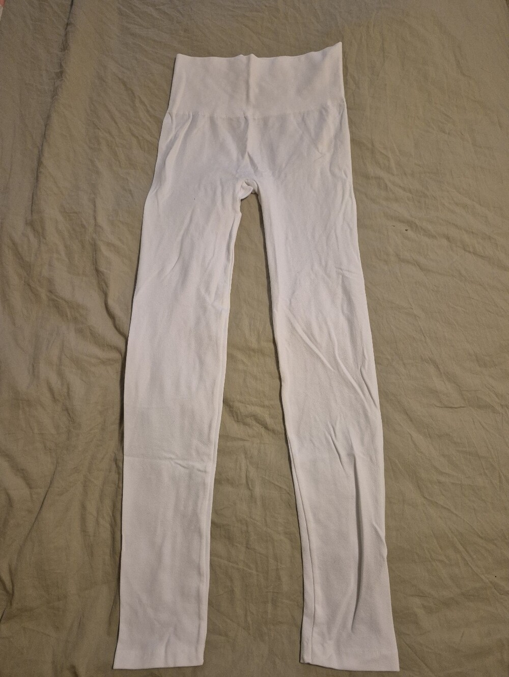 Warners Blissful Benefits White Ribbed Seamless Leggings 2X/3X